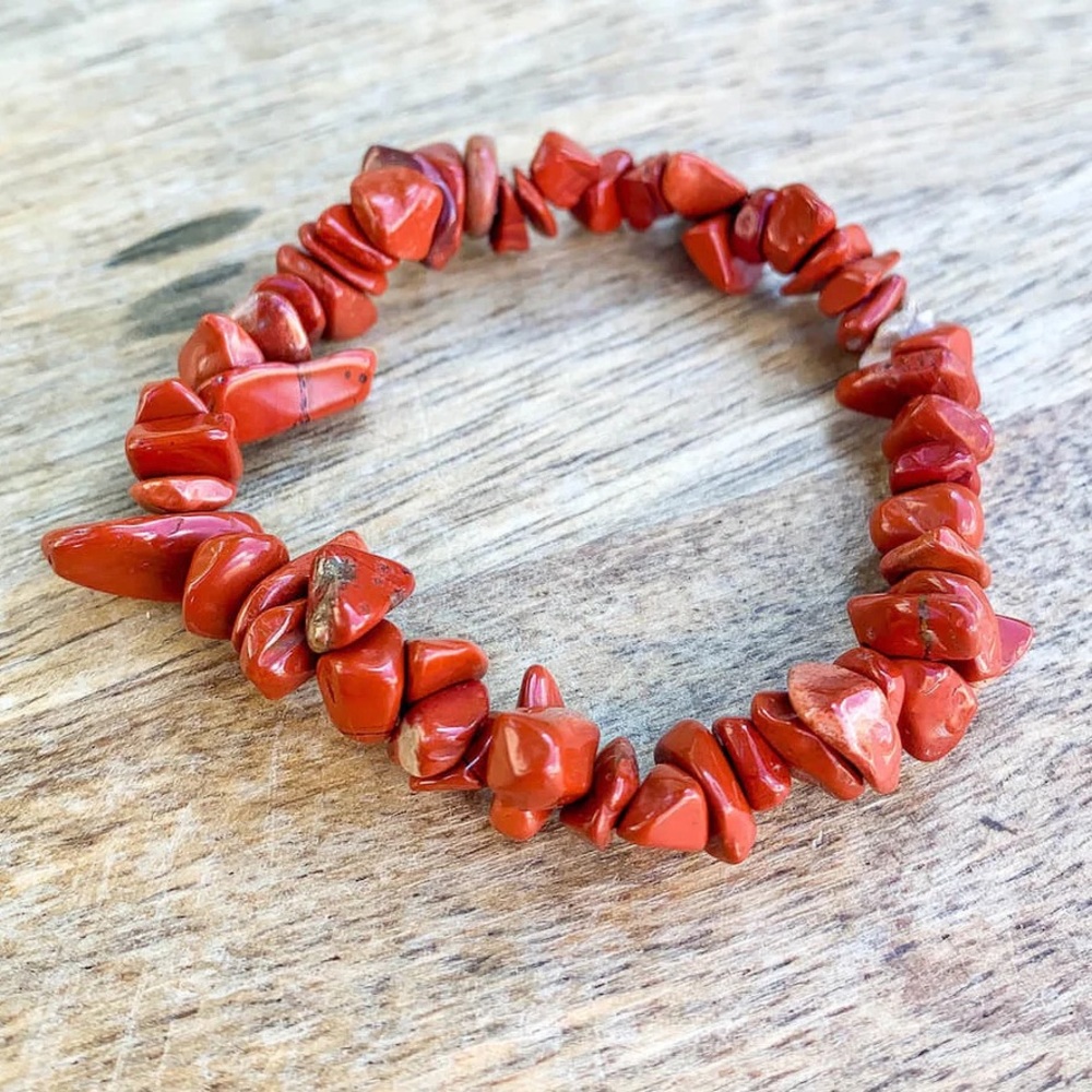 NEW Womens Crimson Crystal Natural Stone Bracelet
